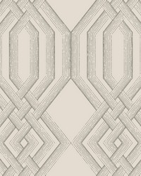 Ettched Lattice Wallpaper Gray by  York Wallcovering 