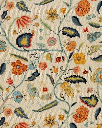 Apsley Vine Apricot  Teal by  Schumacher Fabric 