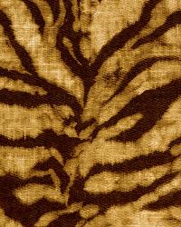 Tigre Linen Print Golden Brown by  Schumacher Fabric 