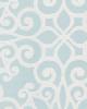 Schumacher Fabric ROSEGATE EMBROIDERED PRINT AQUAMARINE