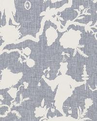 Shantung Silhouette Print Wisteria by  Schumacher Fabric 