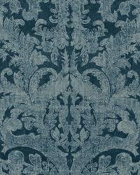 Carlotta Velvet Damask Indigo by  Schumacher Fabric 