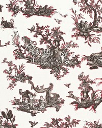 Continenti Noir Rouge by  Schumacher Fabric 