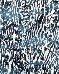 Feline Indigo by  Schumacher Fabric 