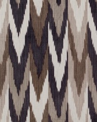 Kashgar Ikat Carbon  Teak by  Schumacher Fabric 