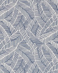 Abstract Leaf Navy by  Schumacher Fabric 