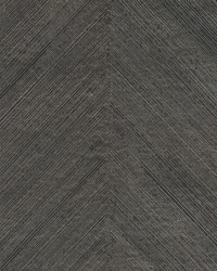 Combed Chevron Black Slate by  Schumacher Wallpaper 