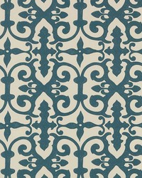 Ferne Park Peacock Blue by  Schumacher Wallpaper 