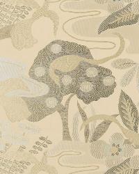 Katsura Lampas Platinum by  Schumacher Fabric 