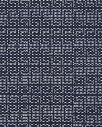A Maze Embroidery Navy by  Schumacher Fabric 