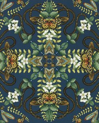 Emerald Forest Wp W0129/03 CAC Midnight by  Clarke and Clarke Wallpaper 