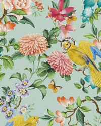 Golden Parrot Wp W0130/03 CAC Mineral by  Clarke and Clarke Wallpaper 