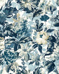 Lilum W0158/01 CAC Denim Ivory Wp by  Clarke and Clarke Wallpaper 