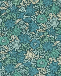 MALLOW W0173/02 CAC TEAL WP by  Clarke and Clarke Wallpaper 