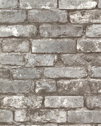 Davis Grey Brick Wallpaper by  Brewster Wallcovering 