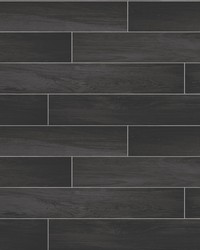 Nika Black Sleek Wood Wallpaper by  Brewster Wallcovering 