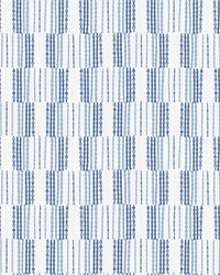 Burgen Blue Geometric Linen Wallpaper by   