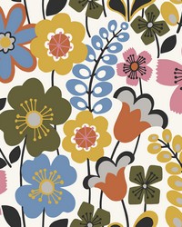 Piper Multicolor Floral Wallpaper by   