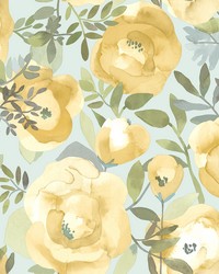 Orla Yellow Floral Wallpaper by   