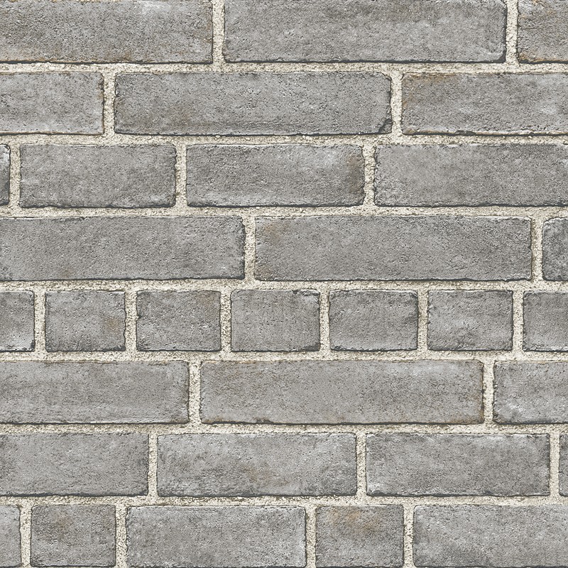 Brewster Wallcovering Facade Grey Brick Wallpaper Wallpaper