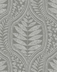 Juno Dark Grey Ogee Wallpaper by   