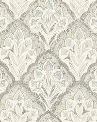 Mimir Grey Quilted Damask Wallpaper 3125-72340 by   
