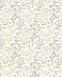 Tarragon Grey Dainty Meadow Wallpaper 3125-72356 by   