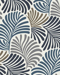 Trousdale Dark Blue Fanning Flora  4034-72124 by   