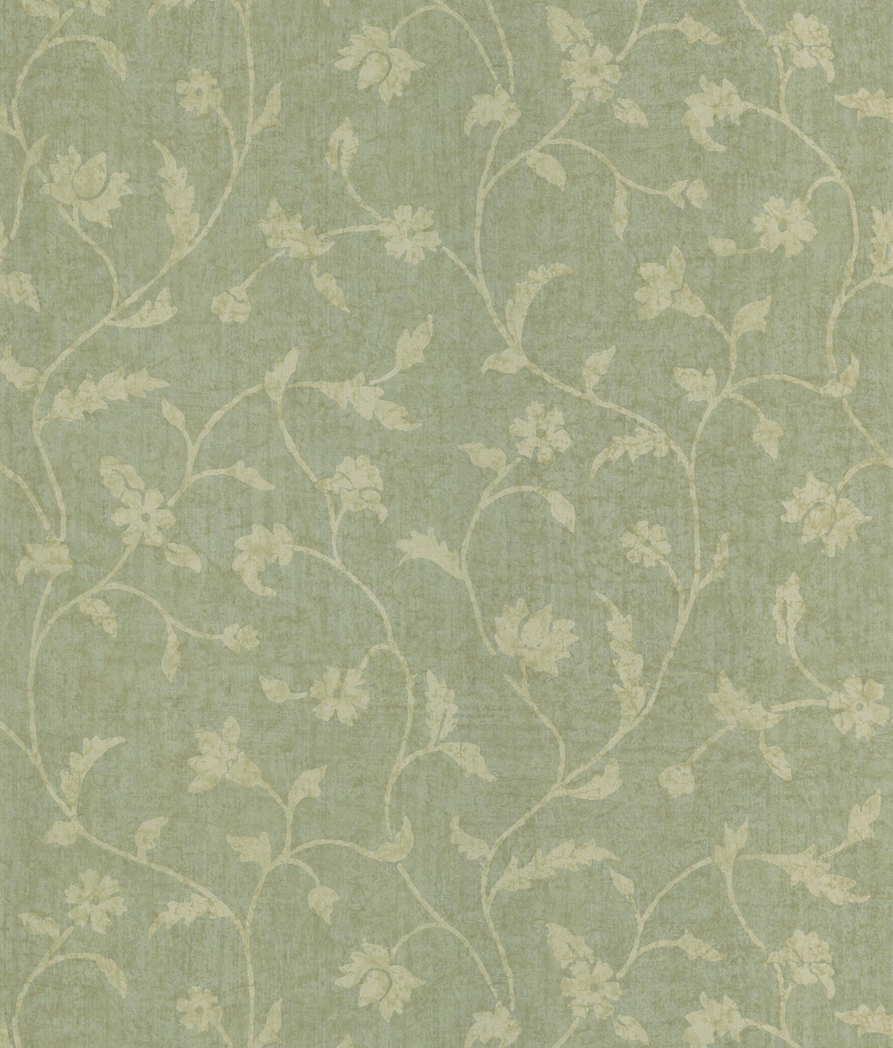 Brewster Wallcovering Batik Sage Batik Fabric Wallpaper