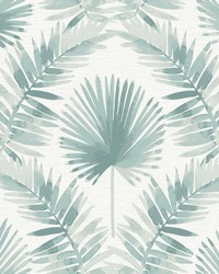 Calla Teal Painted Palm Wallpaper 4121-26912 by   