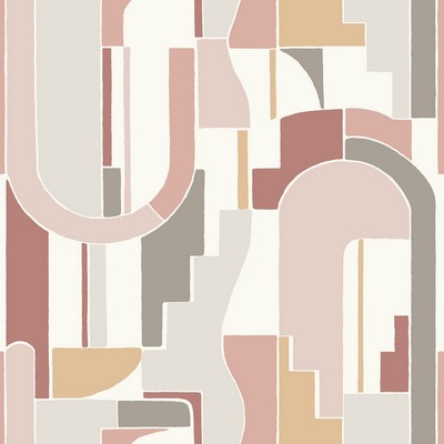 Odele Blush Geometric Archways Wallpaper 4121-72201 Mylos 4121-72201 Pink Non Woven Modern Geometric Designs 