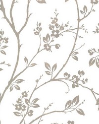 Kassidy Silver Dogwood Trail by  Brewster Wallcovering 