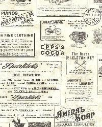Adamstown Cream Vintage Newspaper by   