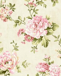 Coralie Pink Peony Trail by  Brewster Wallcovering 
