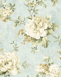 Coralie Sky Peony Trail by  Brewster Wallcovering 