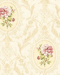 Eloisee Rose Cameo Damask by  Brewster Wallcovering 