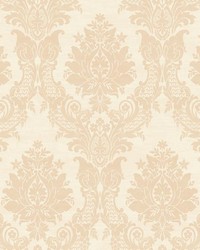 Sinclair Cream Textured Damask by  Brewster Wallcovering 