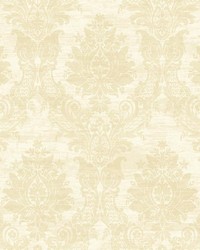 Sinclair Beige Textured Damask by  Brewster Wallcovering 