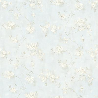 Brewster Wallcovering Rosemoor Blue Country Floral Wallpaper